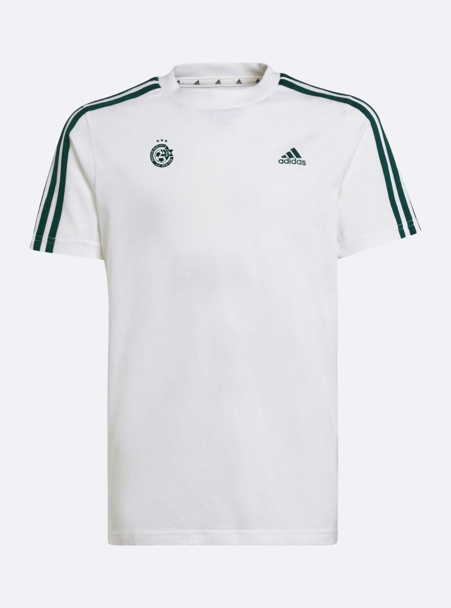 חולצת ADIDAS ילדים לבנה פסים ירוק