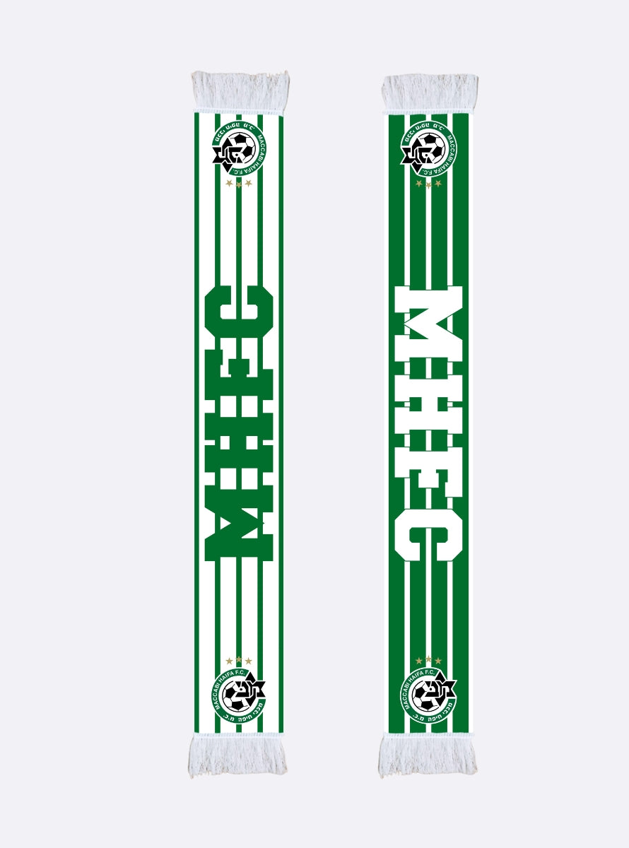 צעיף ארוג MHFC פסים לבן ירוק