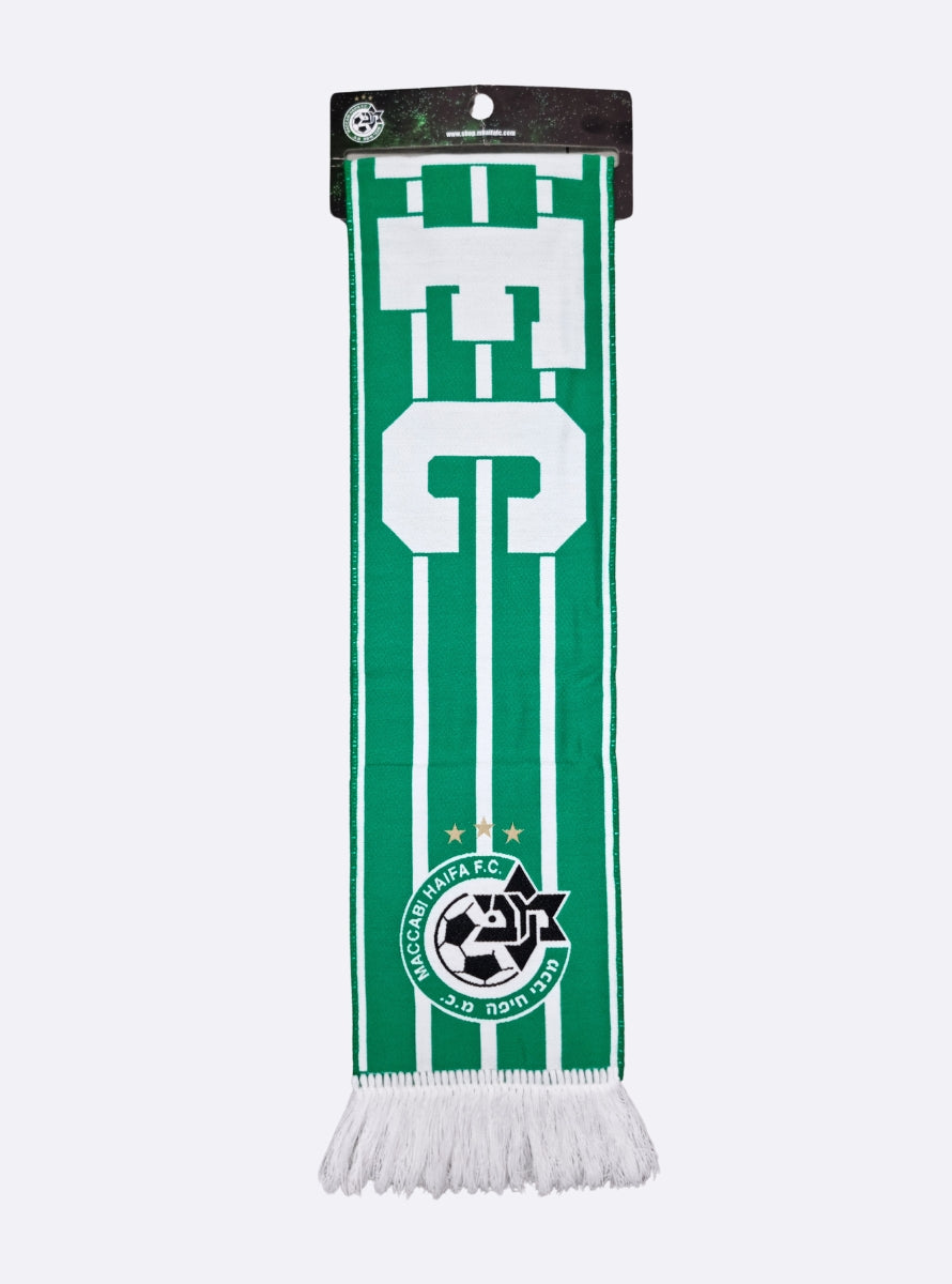 צעיף ארוג MHFC פסים לבן ירוק