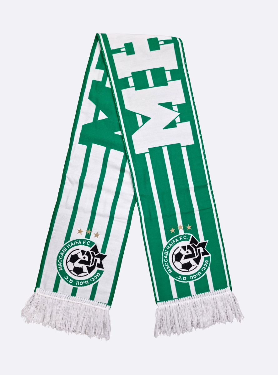 צעיף ארוג MHFC פסים לבן ירוק