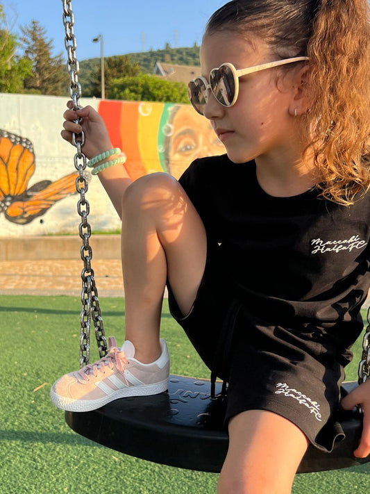 חליפה ילד אופנה שחורה גרפיטי בגב
