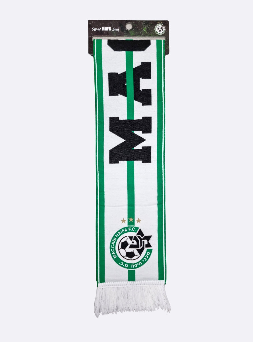 צעיף ארוג MACCABI שחור לבן ירוק