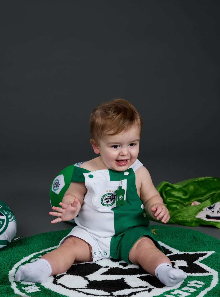 אוברול ג'ינס קצר תינוק חצי חצי