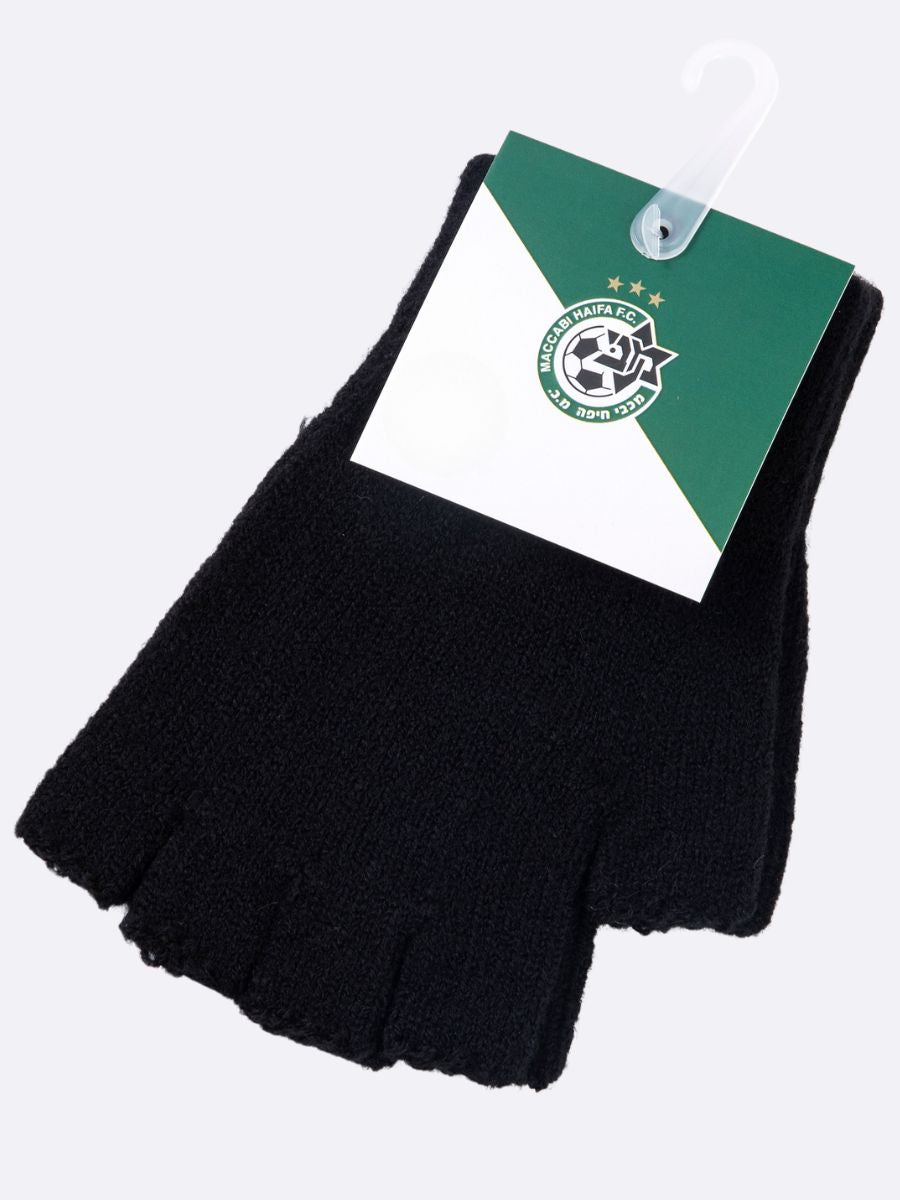 כפפות חצי צמר שחורות ילדים 23/24