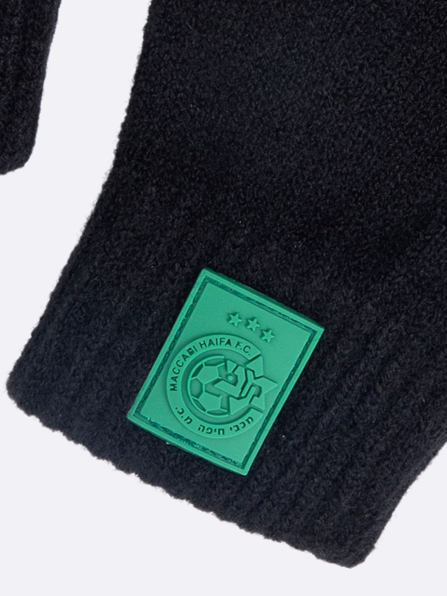 כפפות חצי צמר שחורות מבוגרים 23/24