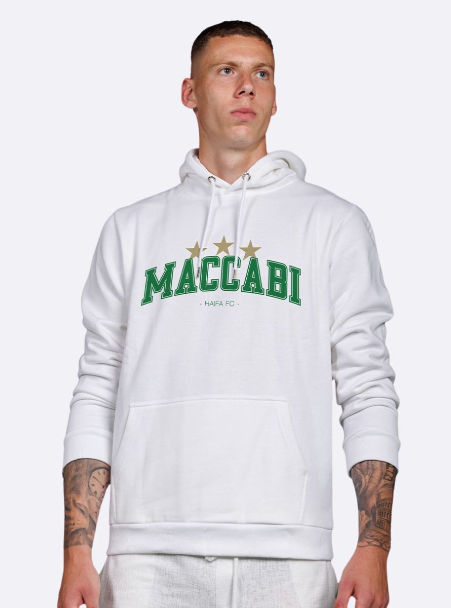 קפוצ'ון MACCABI כוכבים לבן גבר