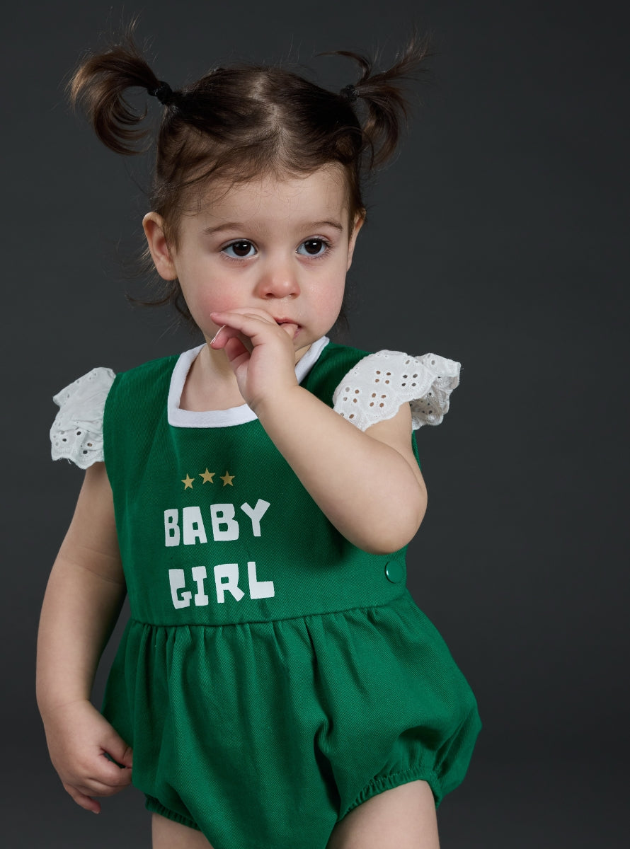 אוברול ג'ינס בנות ירוק